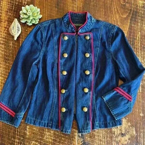Lauren by Ralph Lauren | Vintage Denim Military Inspired Jacket